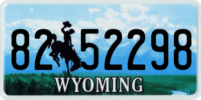 WY license plate 8252298