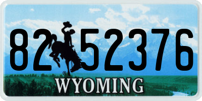 WY license plate 8252376
