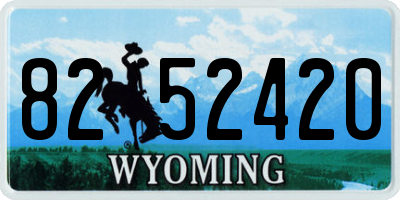 WY license plate 8252420