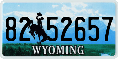 WY license plate 8252657