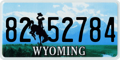 WY license plate 8252784