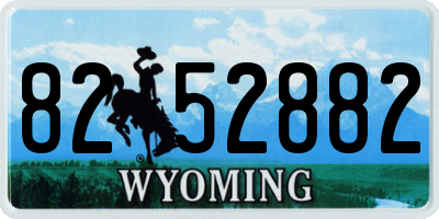 WY license plate 8252882