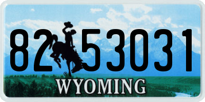 WY license plate 8253031