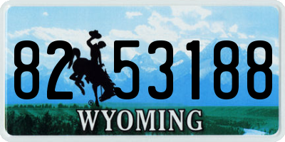 WY license plate 8253188