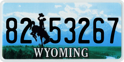 WY license plate 8253267