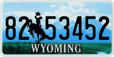 WY license plate 8253452