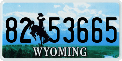 WY license plate 8253665