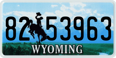 WY license plate 8253963