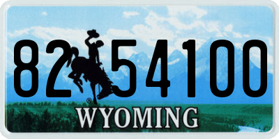 WY license plate 8254100