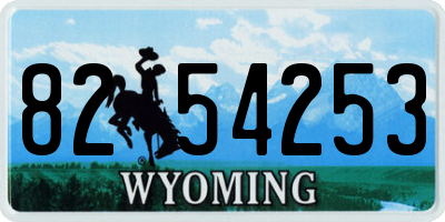 WY license plate 8254253