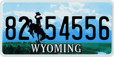 WY license plate 8254556