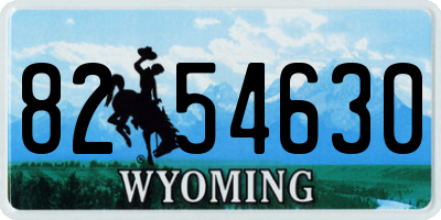 WY license plate 8254630