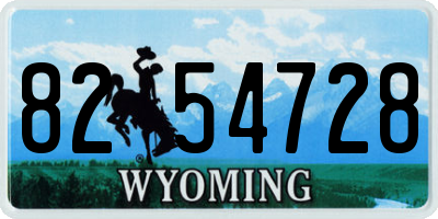 WY license plate 8254728