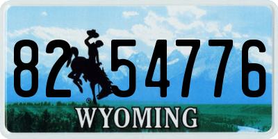 WY license plate 8254776