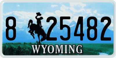 WY license plate 825482