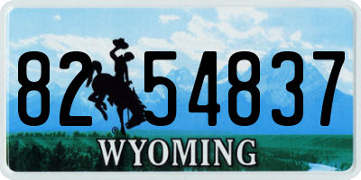 WY license plate 8254837