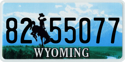 WY license plate 8255077