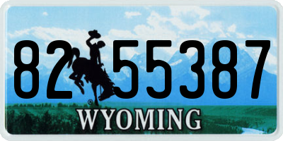 WY license plate 8255387