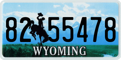 WY license plate 8255478