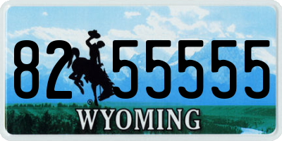 WY license plate 8255555