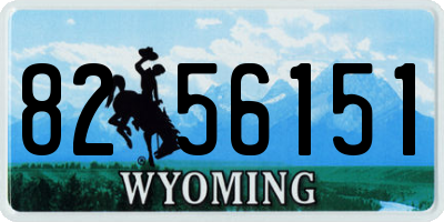 WY license plate 8256151