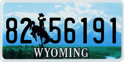 WY license plate 8256191