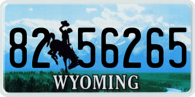 WY license plate 8256265