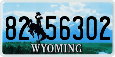 WY license plate 8256302