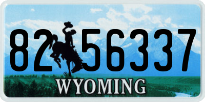 WY license plate 8256337