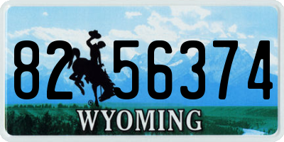 WY license plate 8256374
