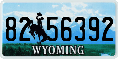 WY license plate 8256392