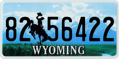 WY license plate 8256422