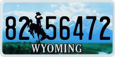WY license plate 8256472