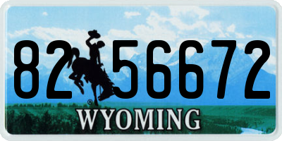 WY license plate 8256672