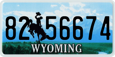WY license plate 8256674