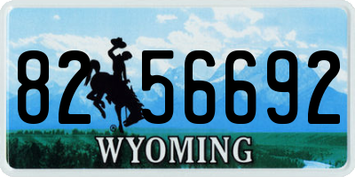 WY license plate 8256692