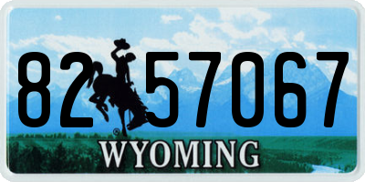 WY license plate 8257067