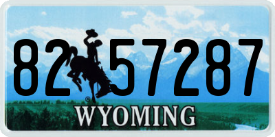 WY license plate 8257287