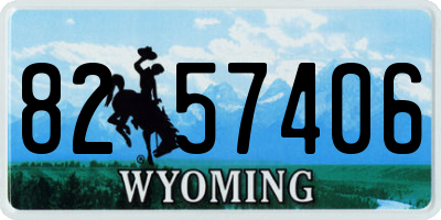 WY license plate 8257406