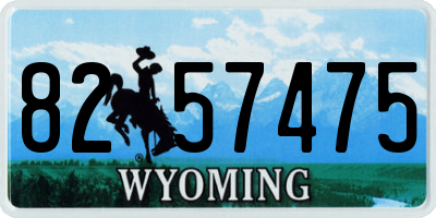 WY license plate 8257475