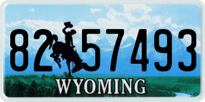 WY license plate 8257493
