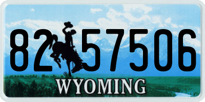 WY license plate 8257506