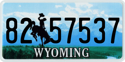 WY license plate 8257537