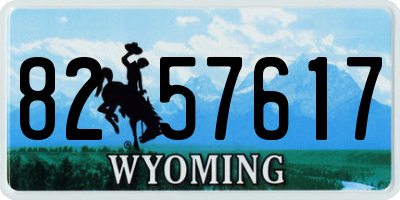 WY license plate 8257617