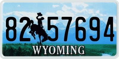 WY license plate 8257694