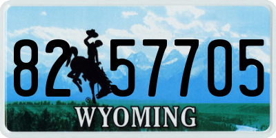 WY license plate 8257705