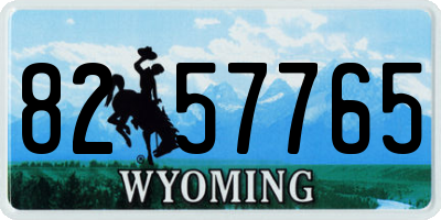WY license plate 8257765