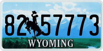 WY license plate 8257773