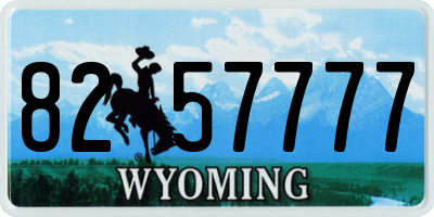 WY license plate 8257777