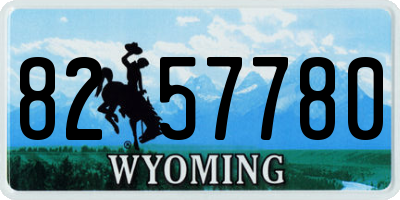 WY license plate 8257780